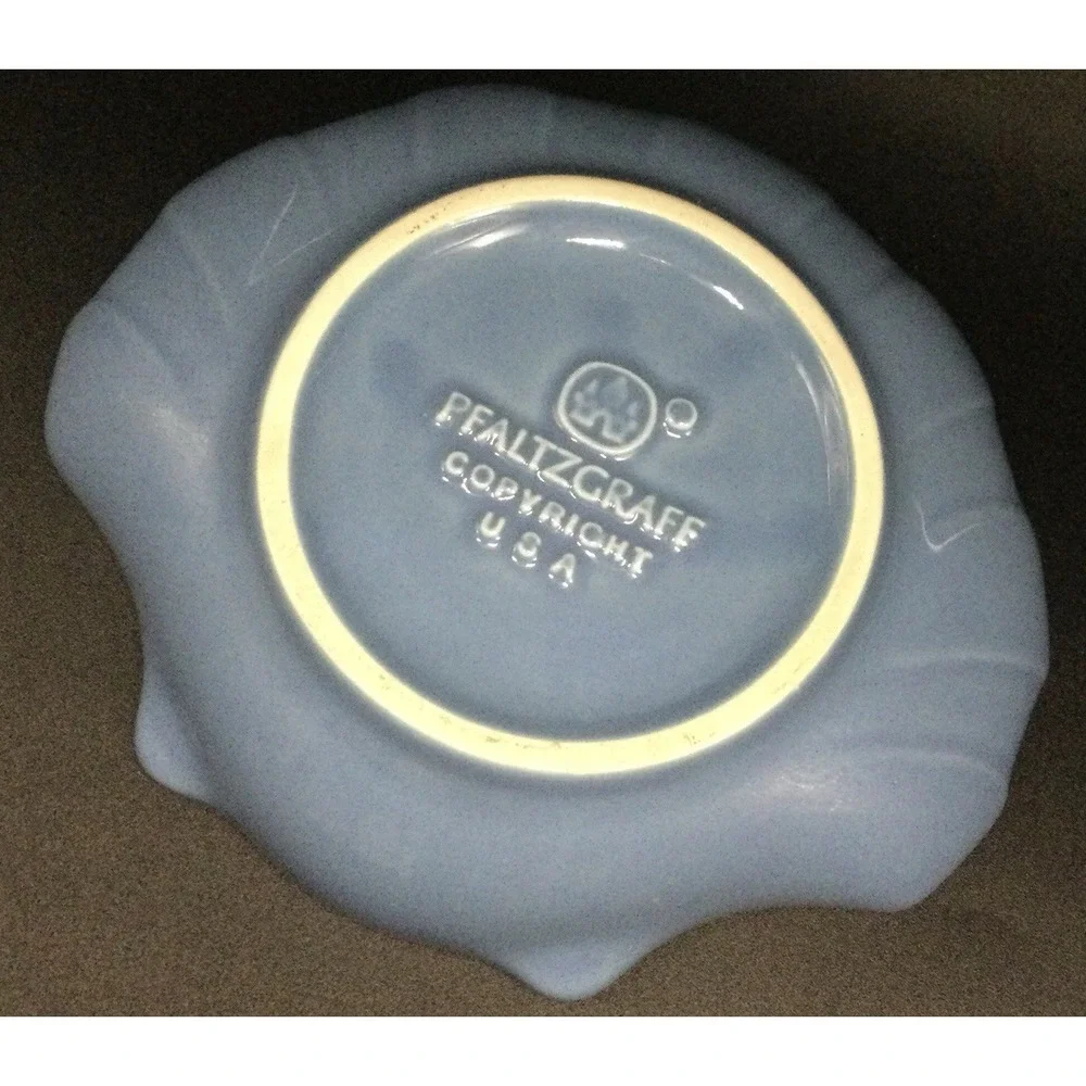 Vtg Pfaltzgraff Periwinkle Blue Clam Shell Dish/Trinket Dish - Made In USA